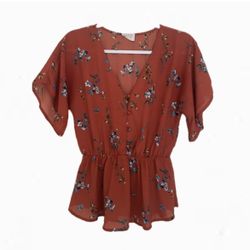 Top / shirt floral, ( size s )