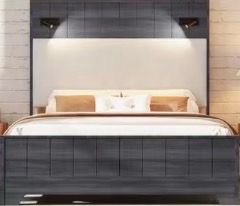 57” Tall Upholstered Platform Queen Bed Frame