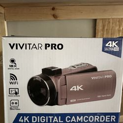 Vivitar 4K HD Digital Video Camera with WiFi, Built in Night Vision, and 3" Touch Rotational Display