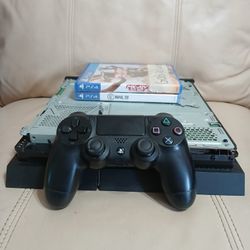 Playstation 4 PS4 with contoller and cables read description
