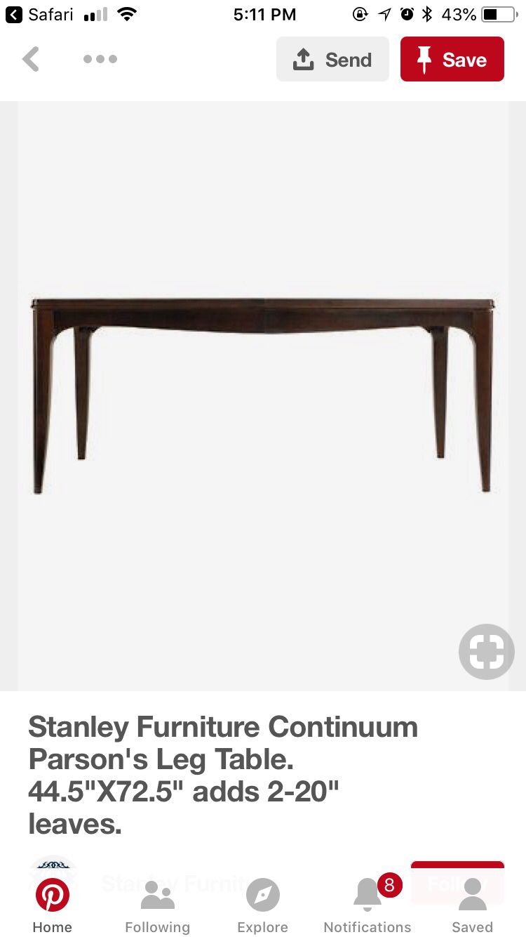 REDUCED & MUST GO ASAP! Stanley Furniture Amaretto Cherry Parsons Table