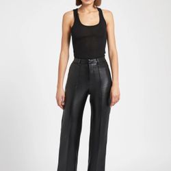 Brand New BOA Black LEATHER WIDE LEG TROUSERS Size S