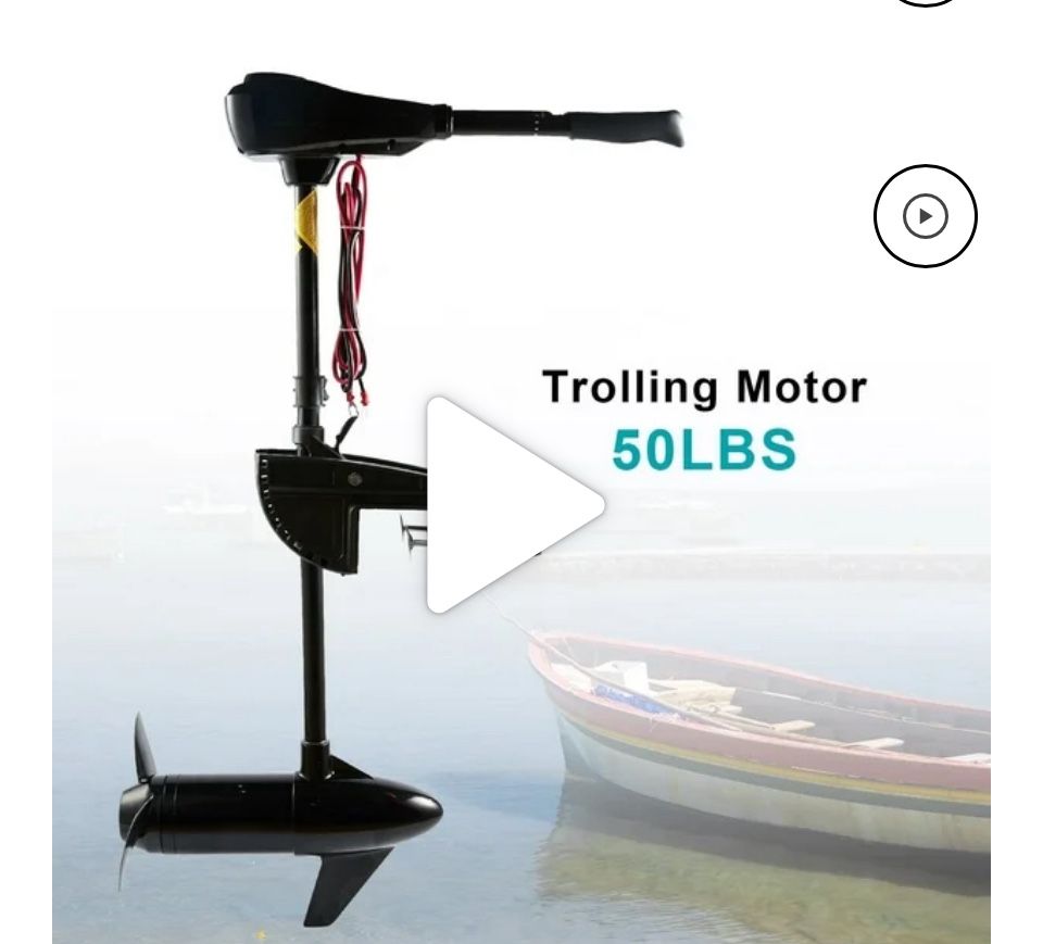 50 lbs Thrust 8 Speed Electric Outboard Trolling Motor with Adjustable Handle, Suitable for Saltwater and Freshwater