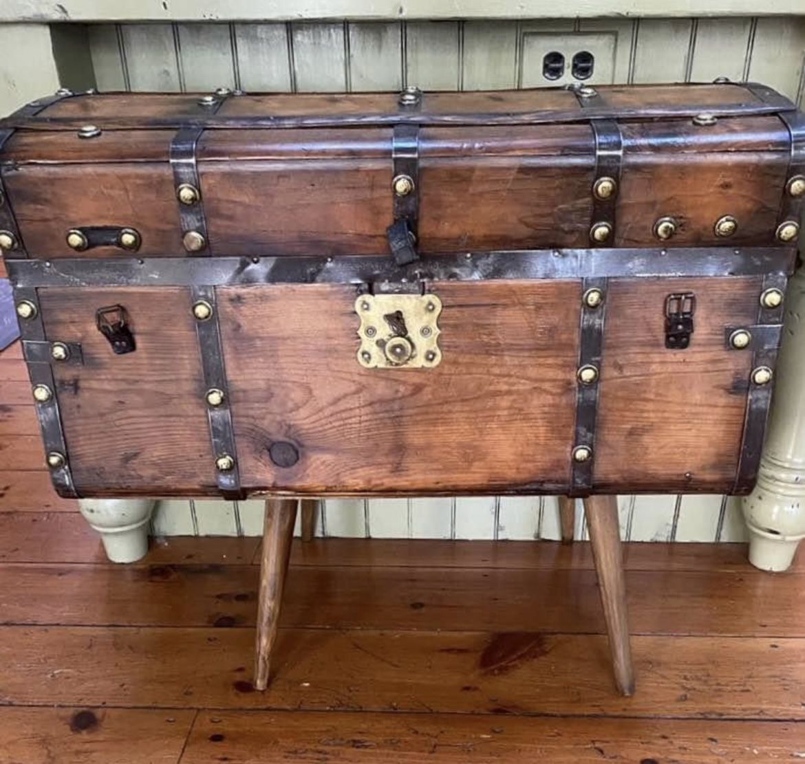 Antique 1860 Pre-Civil War Jenny Lind Stagecoach Trunk J.Bedford Bagnall & Sons