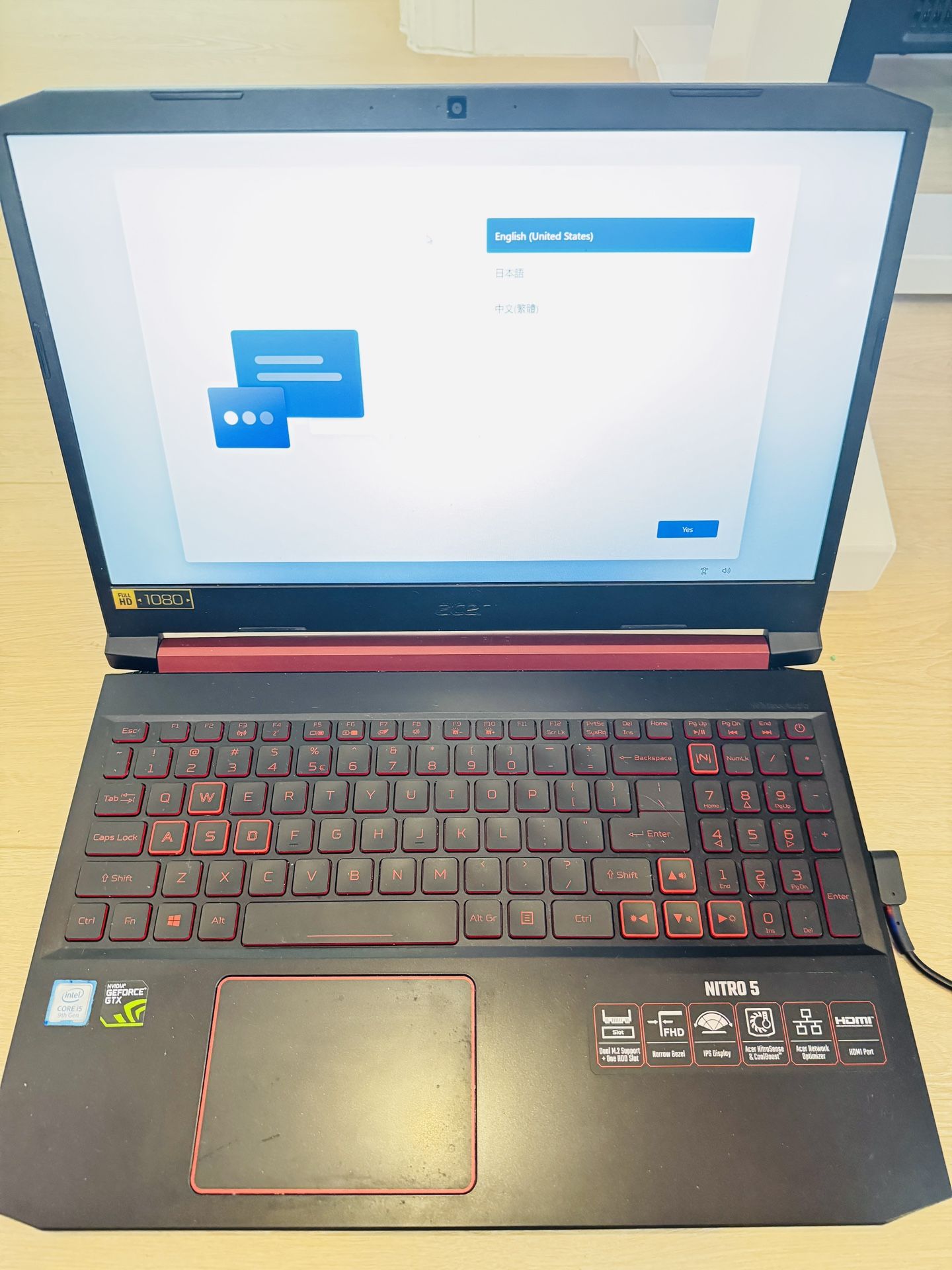 Acer nitro 5 Laptop 15” 256GB SSD 16Gb ram GTX1050