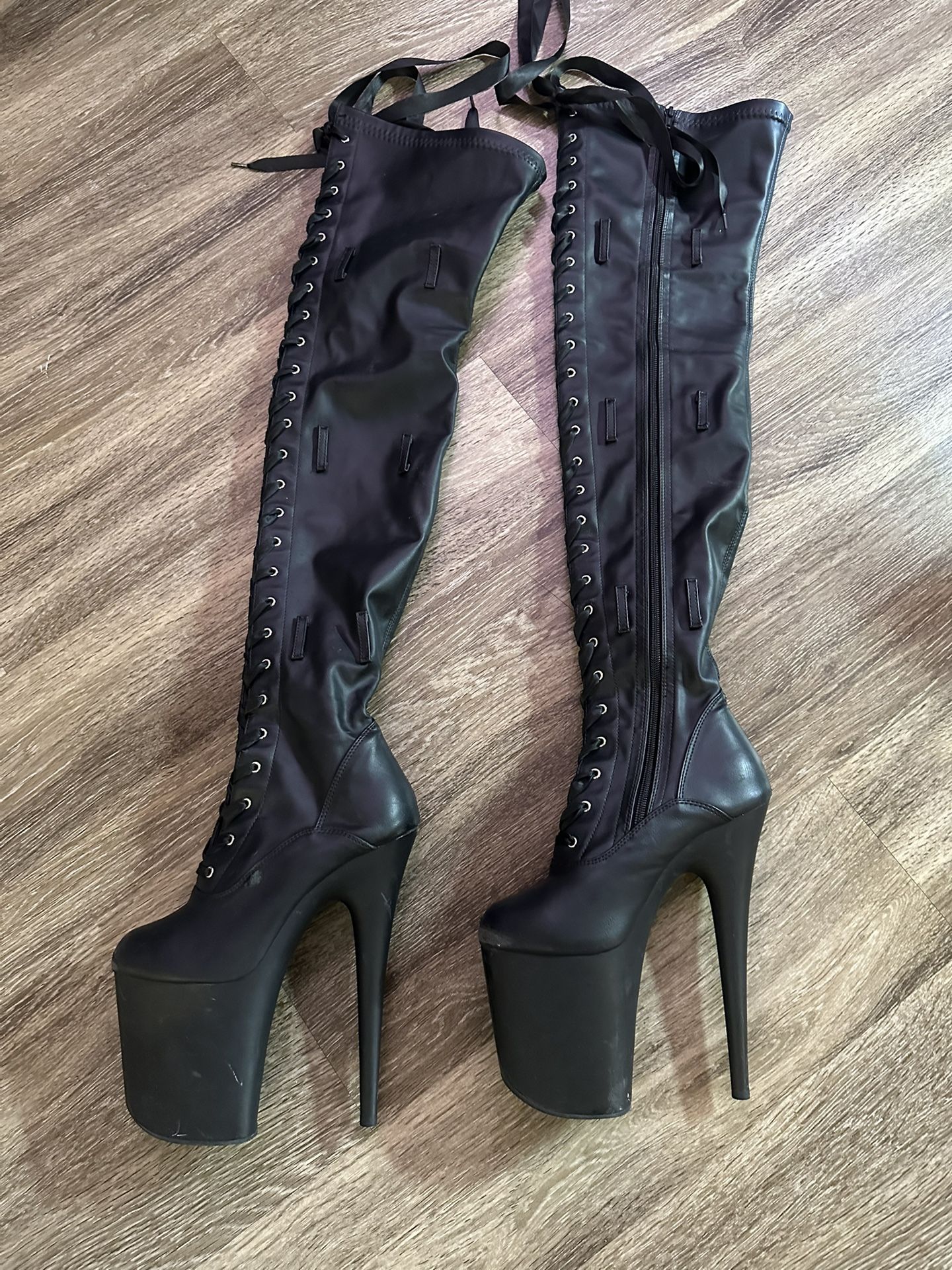 Pleaser Heels Thigh High Boots. Size Women’s 8