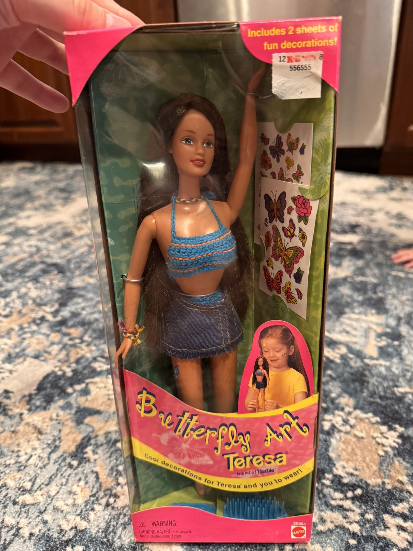Vintage Barbie 1998 Discontinued Tattoo Butterfly Art Teresa NIB Never Opened 