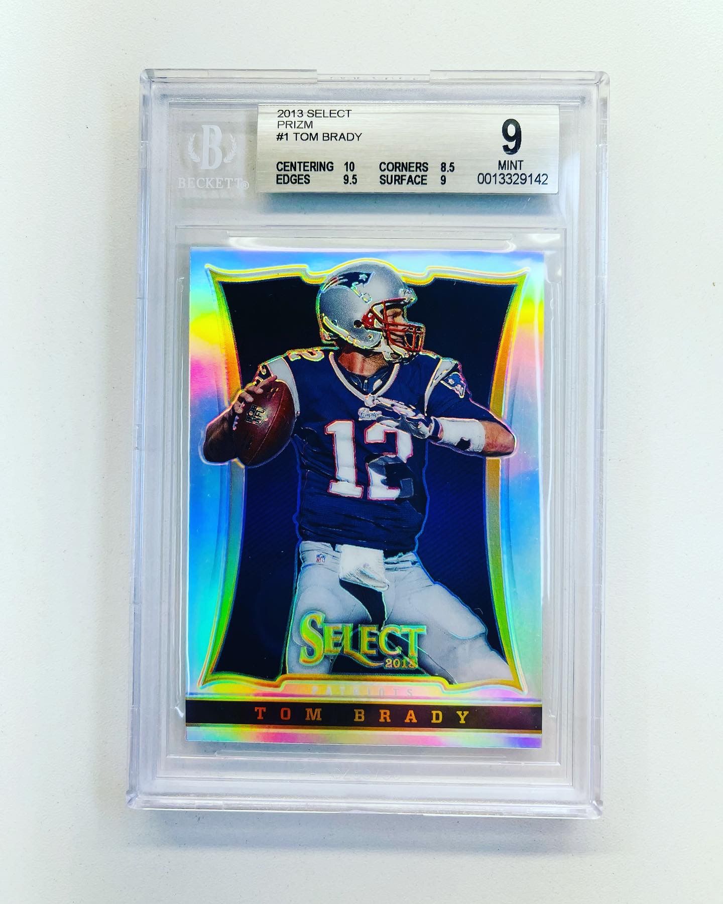 2013 Select Silver Prizm Tom Brady BGS 9 MINT 1st Year Select Silver Prizm