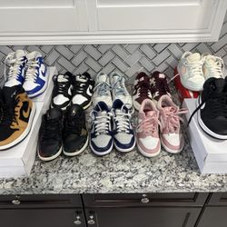 Jordan 1 / Nike Dunks Lot of 10 Sneakers. Women Size 7