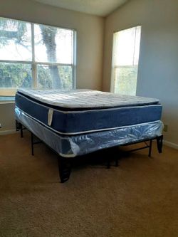 NEW QUEEN PILLOW-TOP MATTRESS AND BOX SPRING - 2PC