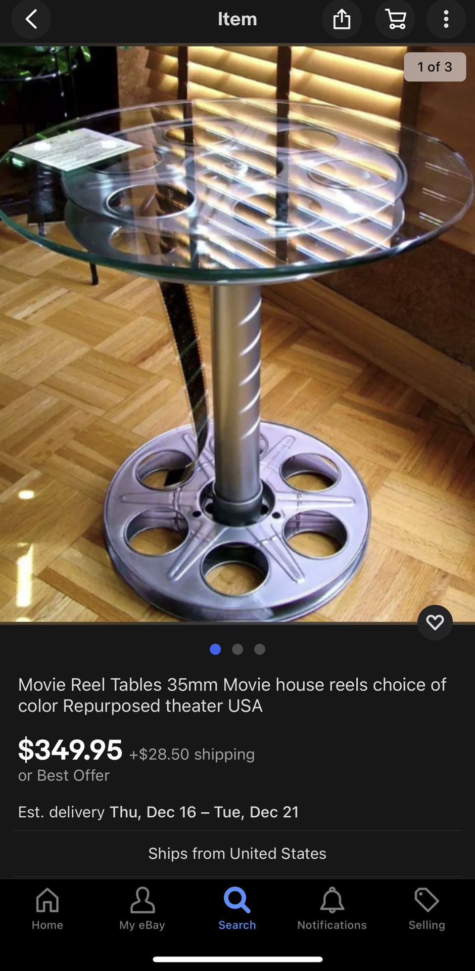 Authentic Goldberg 35mm Movie Reel Table Perfect For Your Home