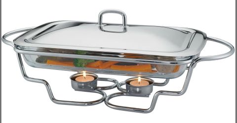Galashield Chafing Dish Buffet Set Warming Tray With Lid Stainless Steel Buffet Server And Oven Safe Glass (3-Quart)