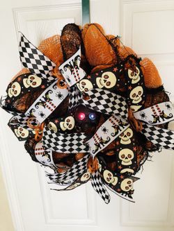 Halloween ribbon wreath