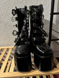 Black Buckle Boots