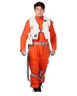 Poe Dameron Costume Jumpsuit for Mens Halloween