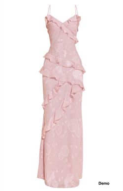 PrettyLittleThing Floral Embroidered Frill Maxi Dress (UK14/Large)