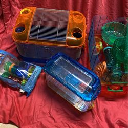 Double Hamster Cage With Lots Of Extras 2 Cages Bedding And More