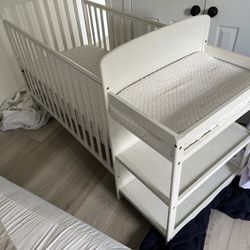 Baby Crib And Changing Table