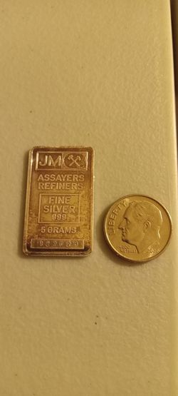 5 Gram JM Silver Bar .999 Fine 3 of 5