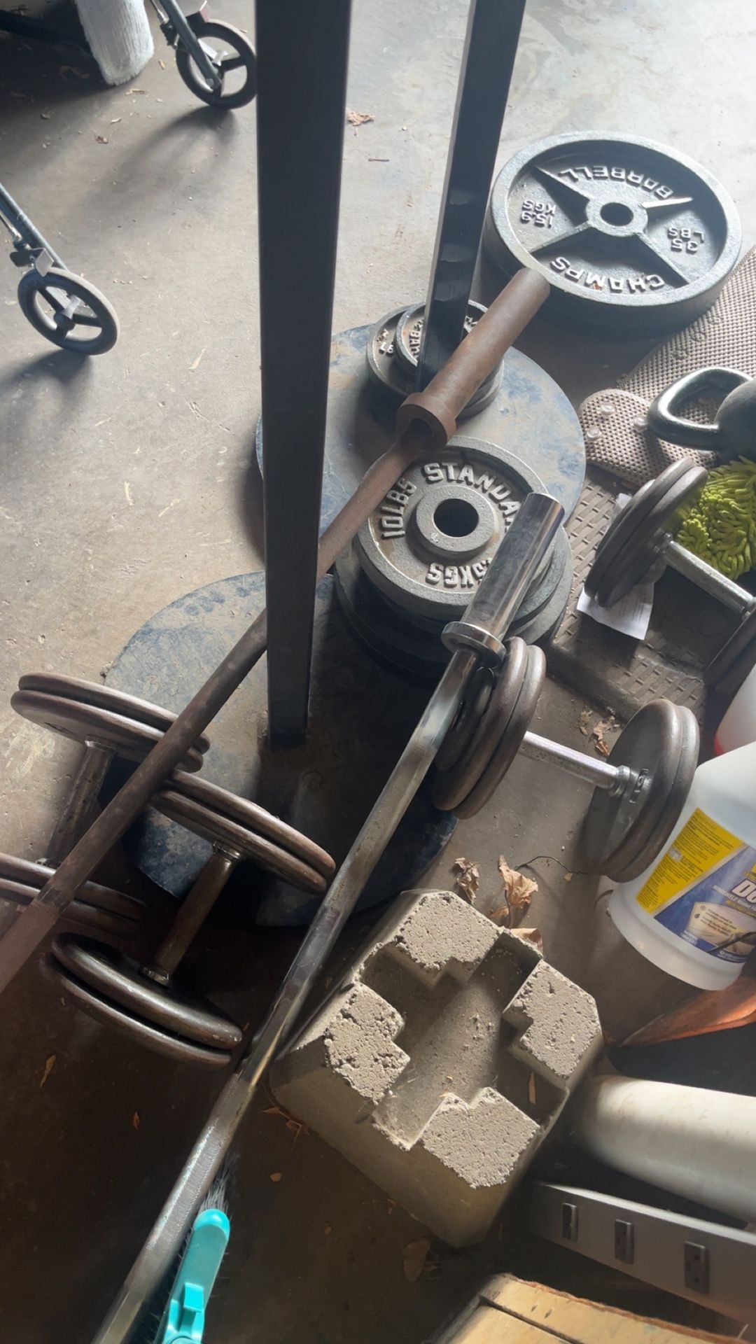 Weights And Squatting Holding Bar