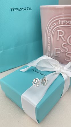 Tiffany & Co. Elsa Peretti Open Heart Stud Earrings in Silver, 11mm $480 NEW