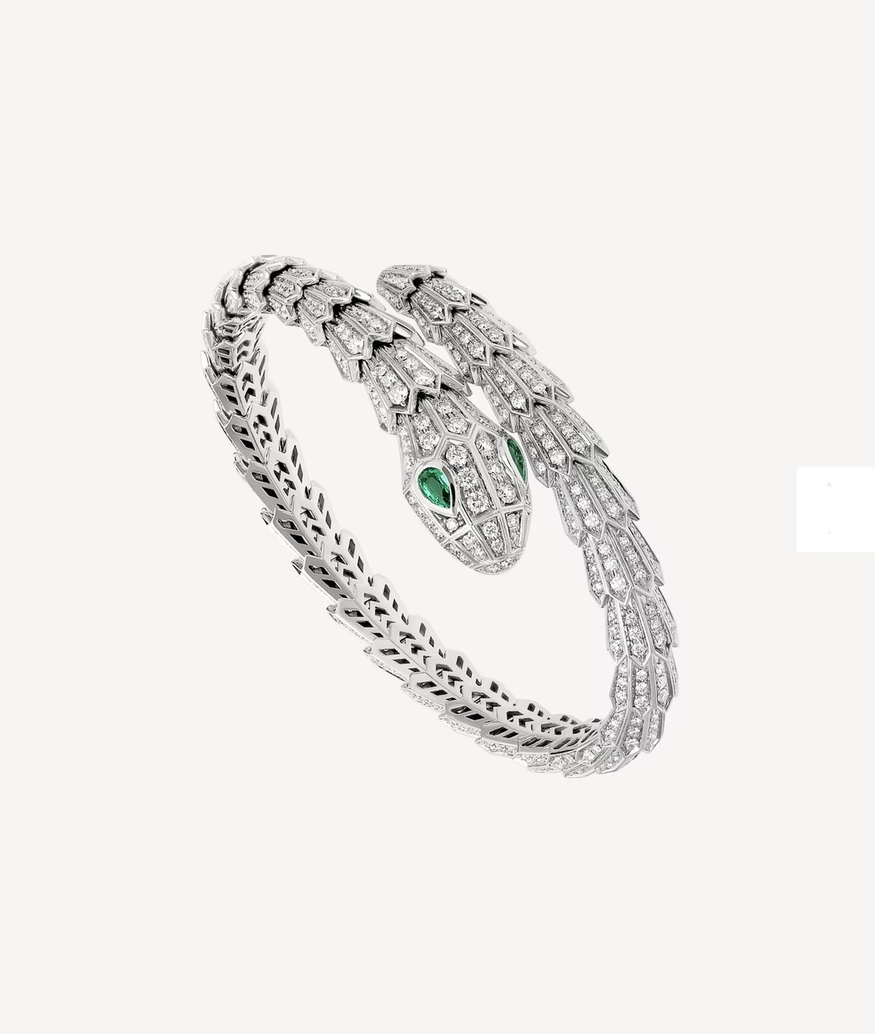 925 Sterling Silver SERPENTI VIPER BRACELET, Adjustable Snake Shaped Bracelet, 18K White Gold Layered , High Quality, Anti Tarnish