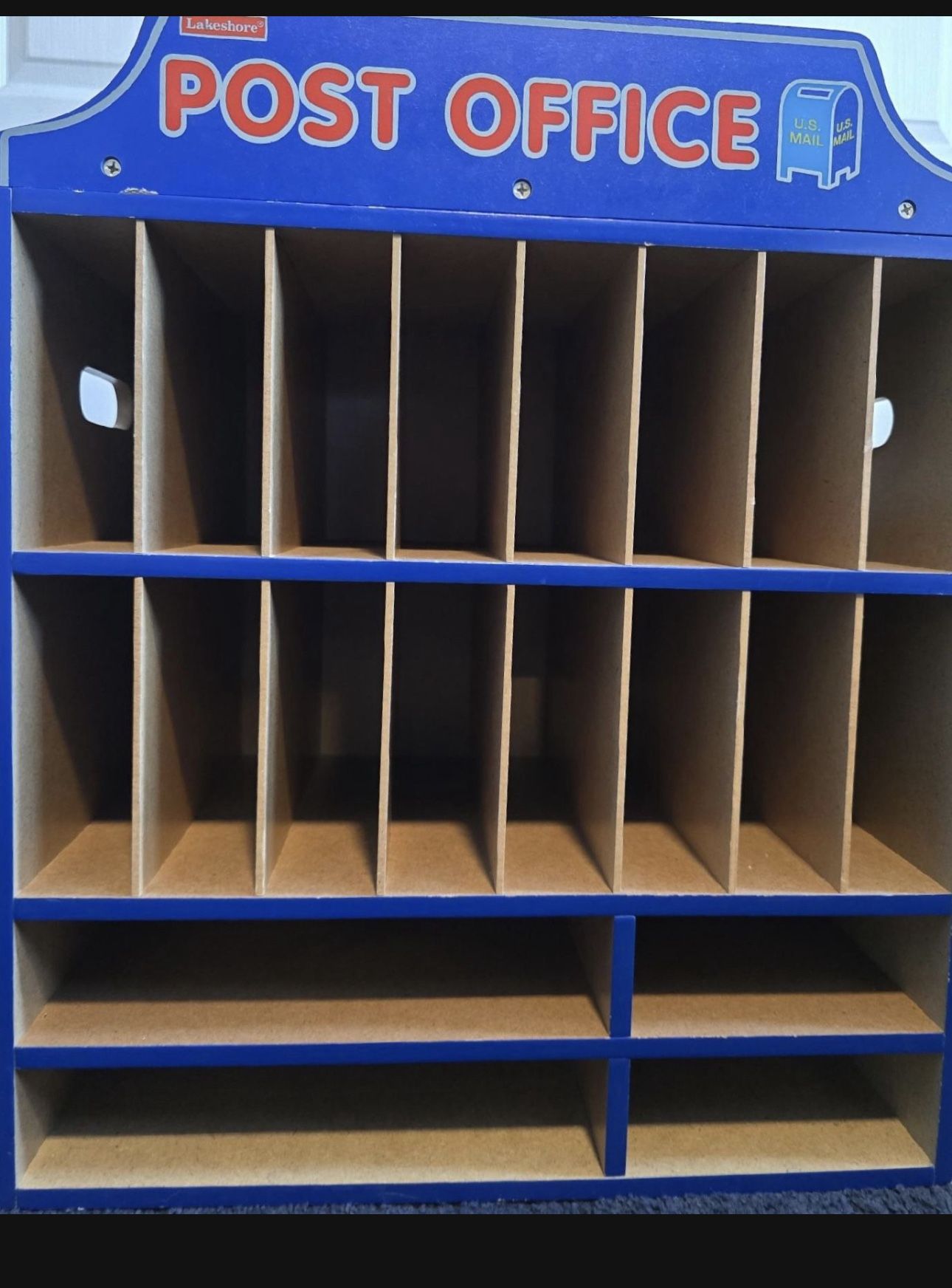 Vintage Lakeshore Learning Pretend Play Post Office Box 16 Slot Cubby 19.25 tall x 16 Long x 9 Wide