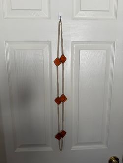 Vintage 70s Style Tortoiseshell Acrylic 54" Chain Belt / Long Opera Necklace