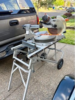RIDGID 12” Sliding Miter Saw w/ Folding Utility Stand
