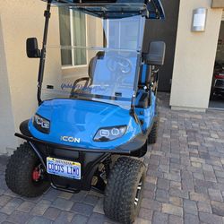 Like new 2020 ICON golf cart – lithium battery, only 918 miles