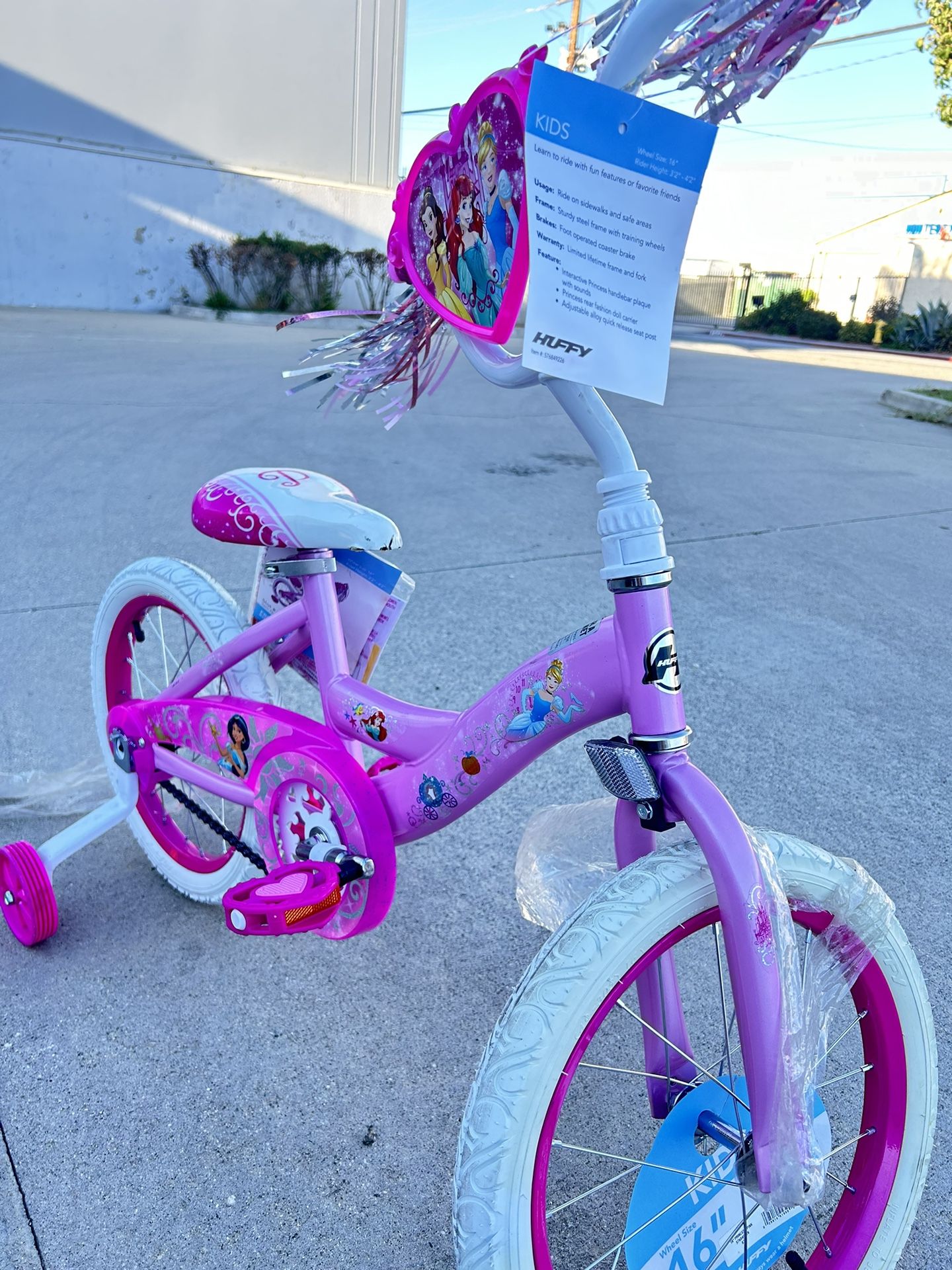Cute Princess Kid Bicycle W Training Wheels, Great For Girls 4 To 10 Years Old