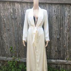 Vintage Jones New York Satin Peignoir Lacey Robe