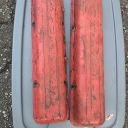 SBC Chevy GM Stamped Script Valve Cover Late 283 & 327, 350