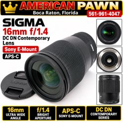 Sigma 16mm f/1.4 DC DN Contemporary Lens Sony E-Mount APS-C