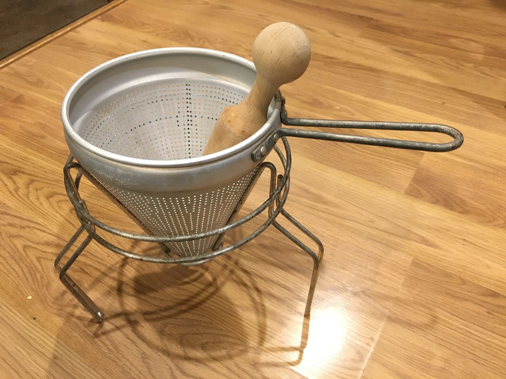 Vintage Antique Aluminum Sieve 