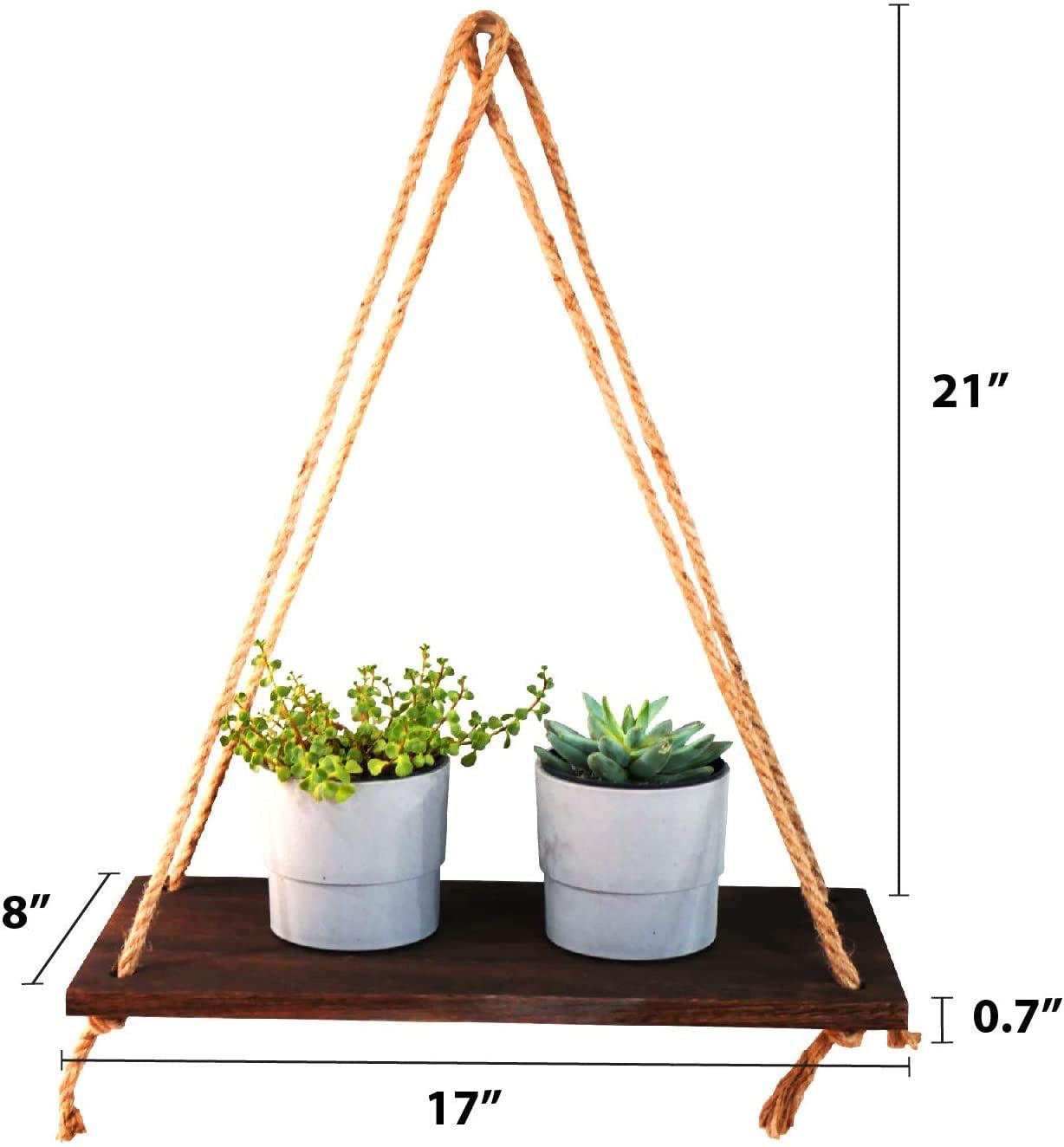 Zenscape MultiZen Floating Shelves - Set of 1, Hanging Shelf or Plant Shelf