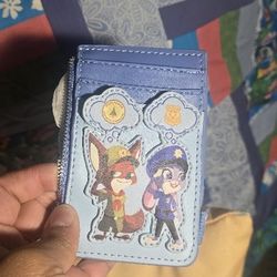 Disney Zootopia Loungefly Card Wallet With Coin Zipper Pocket Judy And Nick 
