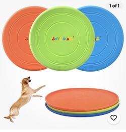 JOYLDIAS 3 Pack Dog Flying Disc Soft Rubber Interactive Lightweight Flying Disc