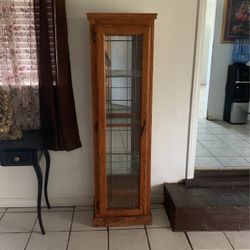 wooden glass shelf cabinet