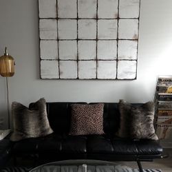 Black Faux Leather Futon Couch Bed 