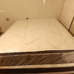 New queen pillowtop mattress and box spring