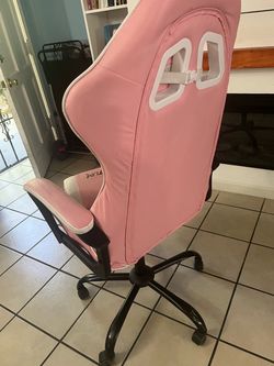 Pink and White Gaming Chair