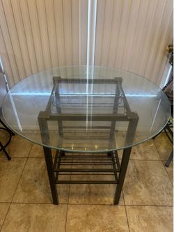 Wine Glass Rack Glass Table and 4 Chairs