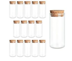 5-Pack 30ml (1.01 oz) Glass Bottles & Test Tubes with Cork Stoppers – for Spell Jars, Spice Storage, DIY Favors, Travel Memories, Plant Propagation – 