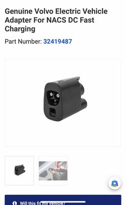 AUTHORIZED CCS to NACS adapter- purchased from Volvo-