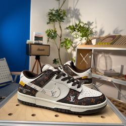 Louis Vuitton's classic Monogram  element and casual sneakers
