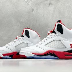 Air Jordan 5 Retro Fire Red Black Tongue