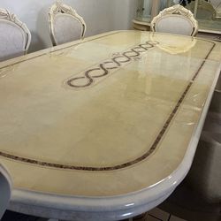 Elegant Ivory Italian Dining Table for Sale