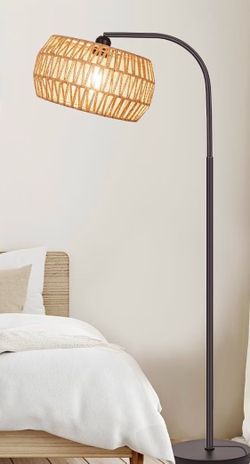Floor Lamp with Rattan Shade