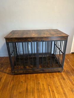 Dog cage furniture with wheels